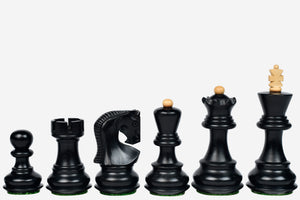 Traditional Russian Zagreb Weighted Chess Pieces Ebonized Boxwood 3.1"- King