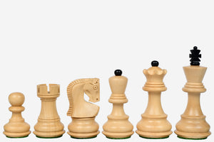 Traditional Russian Zagreb Weighted Chess Pieces Ebonized Boxwood 3.1"- King