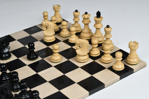 Traditional Russian Zagreb Weighted Chess Pieces Ebonized Boxwood 3.1"- King