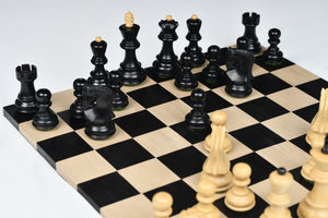 Traditional Russian Zagreb Weighted Chess Pieces Ebonized Boxwood 3.1"- King