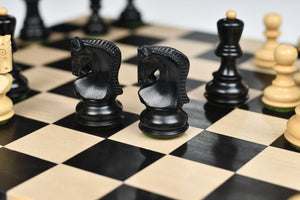 Traditional Russian Zagreb Weighted Chess Pieces Ebonized Boxwood 3.1"- King