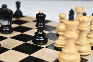Traditional Russian Zagreb Weighted Chess Pieces Ebonized Boxwood 3.1"- King