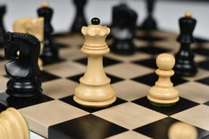 Traditional Russian Zagreb Weighted Chess Pieces Ebonized Boxwood 3.1"- King