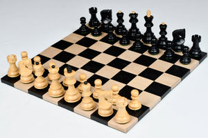 Traditional Russian Zagreb Weighted Chess Pieces Ebonized Boxwood 3.1"- King