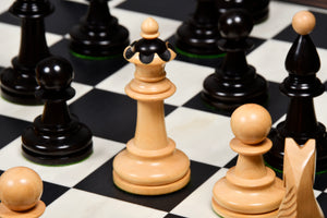 1935 Warsaw Capablanca Simultaneous Chess Set Ebony & Boxwood 3.8"- King