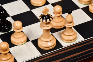 1935 Warsaw Capablanca Simultaneous Chess Set Ebony & Boxwood 3.8"- King