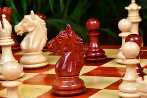 Alban Series Wooden Chess Pieces in Bud Rosewood & Box Wood - 4.0" King