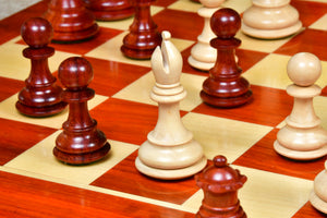 Alban Series Wooden Chess Pieces in Bud Rosewood & Box Wood - 4.0" King