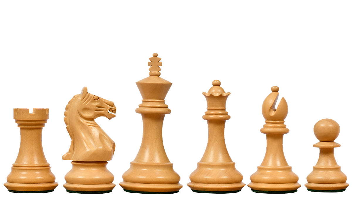The Fierce Knight Staunton Wooden Chess Pieces in Indian Ebonized Wood & Box Wood - 3.5" King