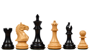 The Fierce Knight Staunton Wooden Chess Pieces in Indian Ebonized Wood & Box Wood - 3.5" King