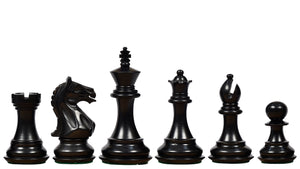 The Fierce Knight Staunton Wooden Chess Pieces in Indian Ebonized Wood & Box Wood - 3.5" King