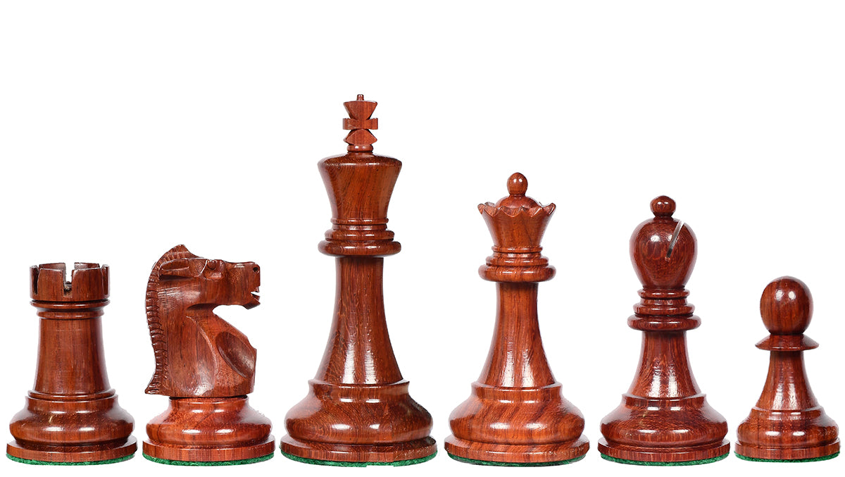 1972 Reproduced Fischer-Spassky Staunton Pattern Chess Pieces V2.0 in Bud Rosewood & Boxwood - 3.75" King