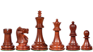 1972 Reproduced Fischer-Spassky Staunton Pattern Chess Pieces V2.0 in Bud Rosewood & Boxwood - 3.75" King