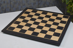 21" Ebony & Maple Look Wooden Chess Board with Epoxy Matte Finish – 55mm Squares
