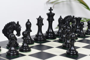 The Excalibur Luxury Artisan Series Chess Pieces in Ebony / Box Wood - 4.6" King