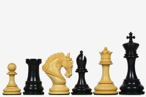 The Excalibur Luxury Artisan Series Chess Pieces in Ebony / Box Wood - 4.6" King
