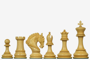 The Excalibur Luxury Artisan Series Chess Pieces in Ebony / Box Wood - 4.6" King