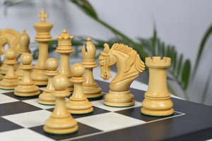 The Excalibur Luxury Artisan Series Chess Pieces in Ebony / Box Wood - 4.6" King