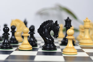 The Excalibur Luxury Artisan Series Chess Pieces in Ebony / Box Wood - 4.6" King
