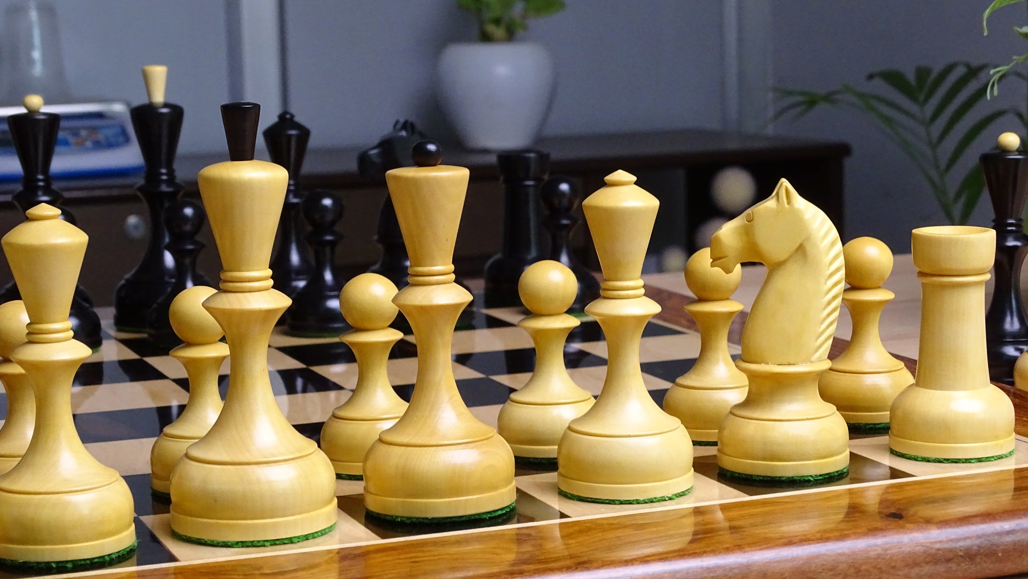 Repro of 1950s Botvinnik Tournament Soviet Era Chess Pieces in Ebo