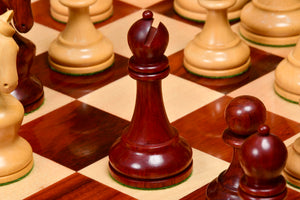 Reproduced 1963-1966 Piatigorsky Cup Chess Pieces in Bud Rosewood / Boxwood - 4.2" King