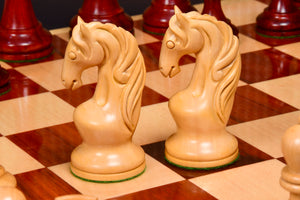Reproduced 1963-1966 Piatigorsky Cup Chess Pieces in Bud Rosewood / Boxwood - 4.2" King