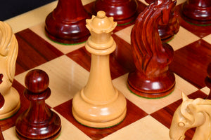 Reproduced 1963-1966 Piatigorsky Cup Chess Pieces in Bud Rosewood / Boxwood - 4.2" King