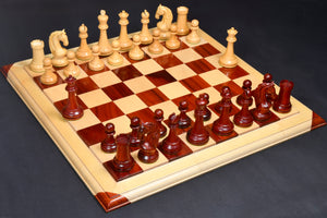Reproduced 1963-1966 Piatigorsky Cup Chess Pieces in Bud Rosewood / Boxwood - 4.2" King
