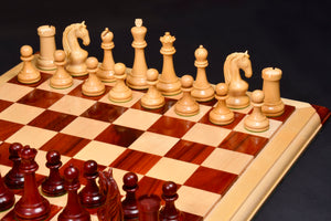 Reproduced 1963-1966 Piatigorsky Cup Chess Pieces in Bud Rosewood / Boxwood - 4.2" King