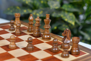 12-Inch Travel Drawer Storage Magnetic Chess Set in Matte Finish - Padauk Wood w/ Extra Queens