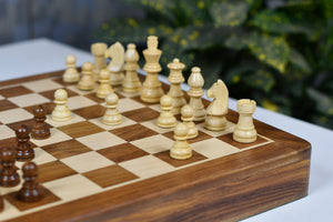 Drawer Storage 12-Inch Travel Magnetic Chess Set in Matte Finish - Sheesham Wood w/ Extra Queens