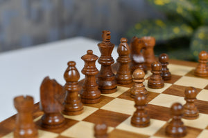 Drawer Storage 12-Inch Travel Magnetic Chess Set in Matte Finish - Sheesham Wood w/ Extra Queens
