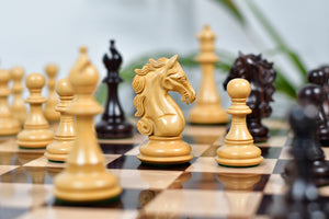 Shera Series Staunton Weighted Chess Pieces V2.0 in Rosewood / Boxwood - 4.5" King