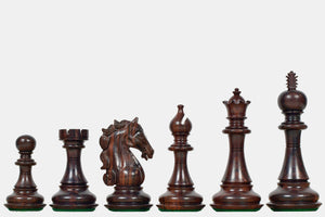 Shera Series Staunton Weighted Chess Pieces V2.0 in Rosewood / Boxwood - 4.5" King
