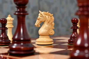 The Shera Series Staunton Triple Weighted Chess Pieces V2.0 in Bud Rosewood / Boxwood - 4.5" King