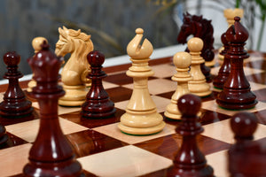 The Shera Series Staunton Triple Weighted Chess Pieces V2.0 in Bud Rosewood / Boxwood - 4.5" King