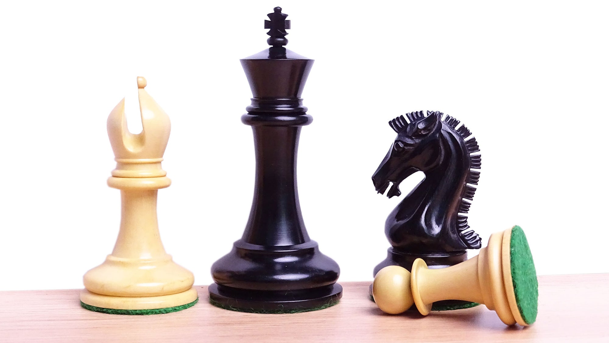Weighted Chess Pieces in Ebony