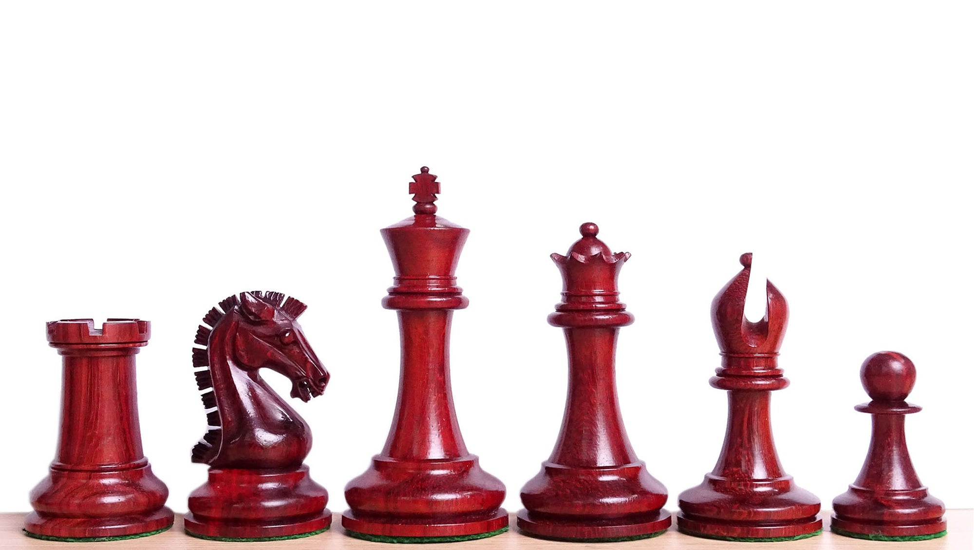 Weighted Chess Pieces in Padauk Wood