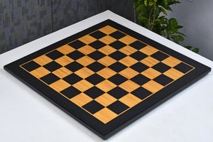 21" Wooden Chess Board in Ebony & Antique Wood Look with Epoxy Matte Finish - 55 mm