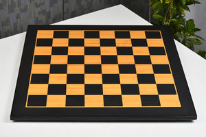 21" Wooden Chess Board in Ebony & Antique Wood Look with Epoxy Matte Finish - 55 mm
