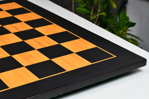 21" Wooden Chess Board in Ebony & Antique Wood Look with Epoxy Matte Finish - 55 mm