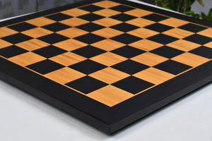 21" Wooden Chess Board in Ebony & Antique Wood Look with Epoxy Matte Finish - 55 mm