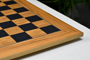 Deluxe Black Dyed Poplar & Olive Matte Finish Chess Board 22" 55mm