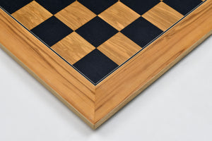 Deluxe Black Dyed Poplar & Olive Matte Finish Chess Board 22" 55mm