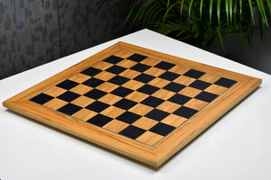 Deluxe Black Dyed Poplar & Olive Matte Finish Chess Board 22" 55mm