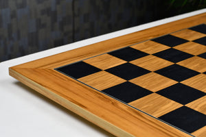 Deluxe Black Dyed Poplar & Olive Matte Finish Chess Board 22" 55mm