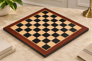 21" Wooden Chess Board in Ebony & Maple Look with Epoxy Matte Finish – 55mm Squares