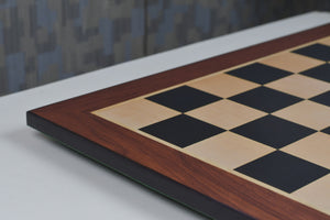 21" Wooden Chess Board in Ebony & Maple Look with Epoxy Matte Finish – 55mm Squares