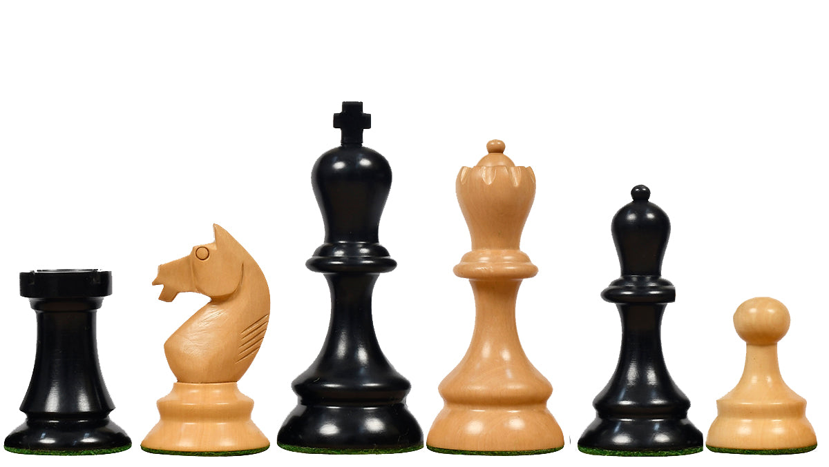 The 1937 7th Stockholm Olympiad Reproduced Chess Pieces in Ebonized & Box Wood - 3.75" King