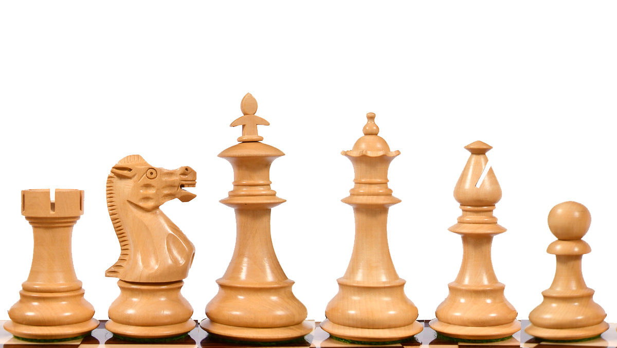 British Staunton Series Wooden Chess Pieces in Anjan Wood & Box Wood - 3.7'' King